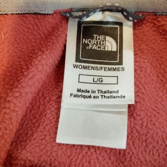 The North Face Dusty Pink & Gray Fleece Quarter Zip Pullover Women's Size Large - Picture 5 of 7